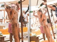 Bývalá Miss Universe SR Denisa Mendrejová dostala sprchu šampanským. 