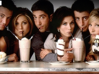 Zľava: Matthew Perry (Chandler), Jennifer Aniston (Rachel), David Schwimmer (Ross), Courtney Cox (Monica), Matt LeBlanc (Joey) a Lisa Kudrow (Phoebe) Zľava: Matthew Perry (Chandler), Jennifer Aniston (Rachel), David Schwimmer (Ross), Courtney Cox (Monica), Matt LeBlanc (Joey) a Lisa Kudrow (Phoebe)
