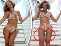 Beyoncé v bikinách si vyretušovala fotku tak, aby jej medzera medzi stehnami dodala štíhlejší vzhľad.