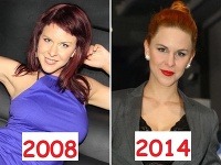Herečka Kristína Farkašová v roku 2008 a dnes. 