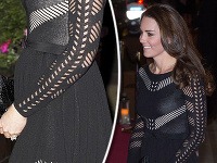 Kate Middleton je druhý raz tehotná a pod šatami sa jej začína rysovať bruško.
