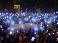 Demonštrácia proti zdaneniu internetu v Maďarsku. Demonštrácia proti zdaneniu internetu v Maďarsku.