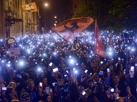 Maďari protestovali proti dani z internetu.