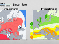 Teploty a zrážky nad Európou v decembri