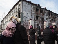 Mesto Groznyj po pouličných bojoch.