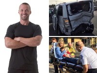 Chris Powell a jeho rodina včera prežili hrozivú autonehodu. 