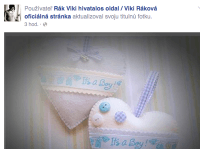 Viki Ráková pridala na sociálnu sieť Facebook obrázok srdiečka, ktorý prezrádza, že sa jej narodil synček. 