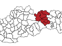 Mapa Slovenska s vyznačením geograficko-historického regiónu Spiš
