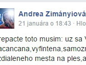 Andrea Zimányiová sa so svojím trapasom zverila na sociálnej sieti. 