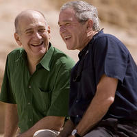 Ehud Olmert a George Bush