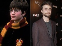 Daniel Radcliffe ako Harry Potter a ako dospelý muž. 
