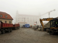 Práce na severnej terase Bratislavského hradu