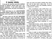 Národnie noviny z 15. septembra 1904 popisujúce ženskú otázku