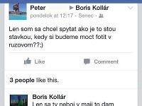 Zvedavý kamarát napísal Borisovi Kollárovi, kedy stávku splní.