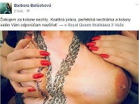 Barbora Balúchová ukázala pírsing v bradavke. Nešlo však o jej prsia, ale o tričko, ktorým chcela upútať pozornosť.