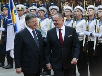 Andrej Kiska a Petro Porošenko v Kyjeve