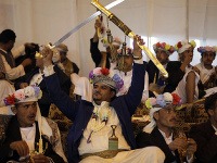 Ženích na svadbe v Jemene