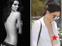 Kendall Jenner brázdila ulice v tope s výstrihom až po pupok, z ktorého jej vykúkali bradavky. 
