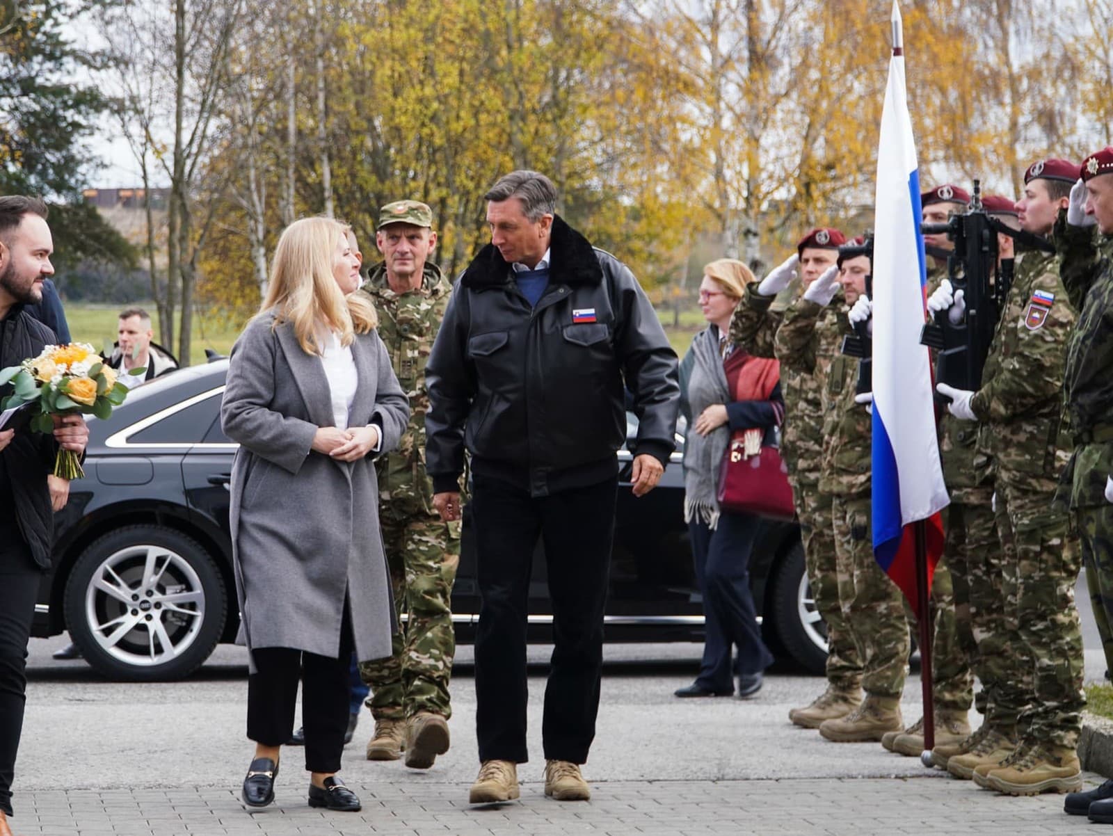 Zuzana Čaputová počas návštevy vojenského obvody Lešť so slovinskou hlavou štátu Borutom Pahorom. 