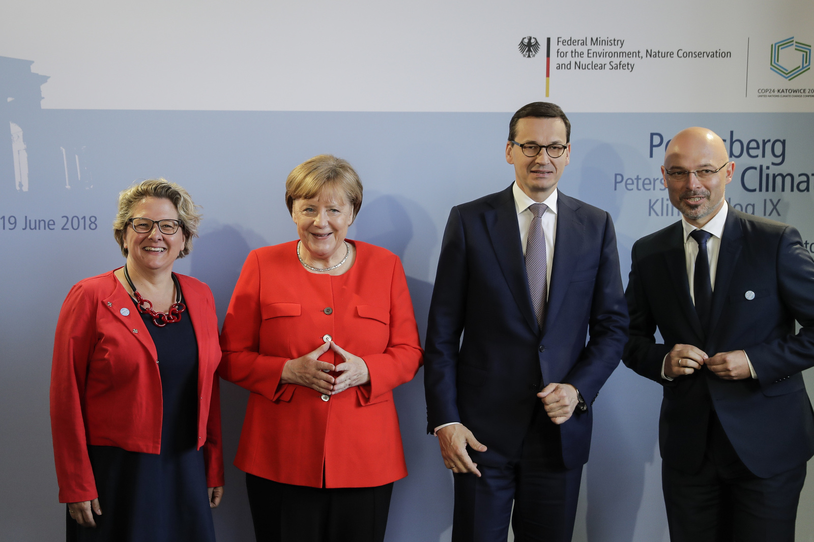 Angela Merkelová, Svenja Schulzeová, Mateusz Morawiecki, Michal Kurtyka