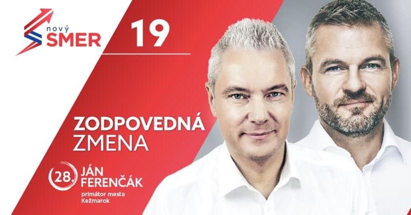 Archívny kampaňový billboard s Ferenčákovou podobizňou v čase, keď stranu viedol Peter Pellegrini.