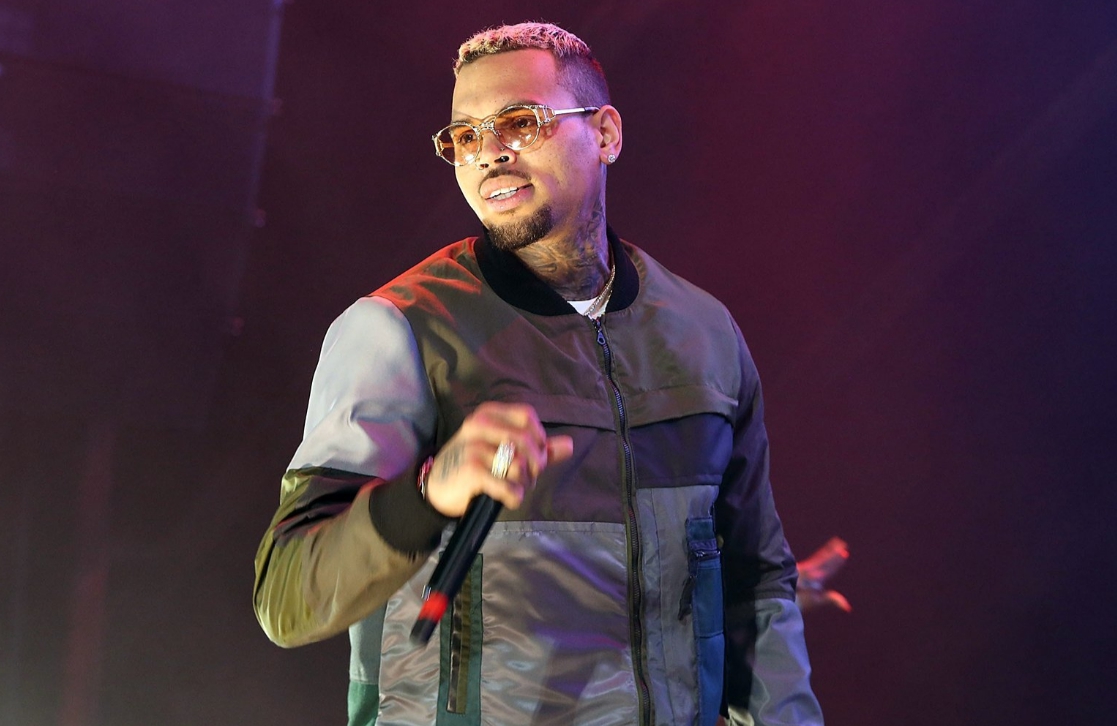Spevák Chris Brown počas koncertu. 
