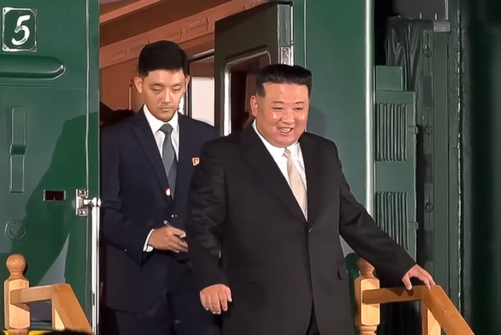 Kim Čong-un po príchode do Ruska