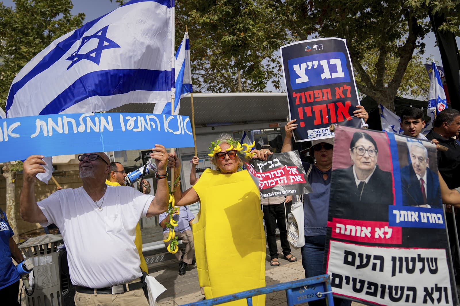 Protest na podporu izraelského premiéra