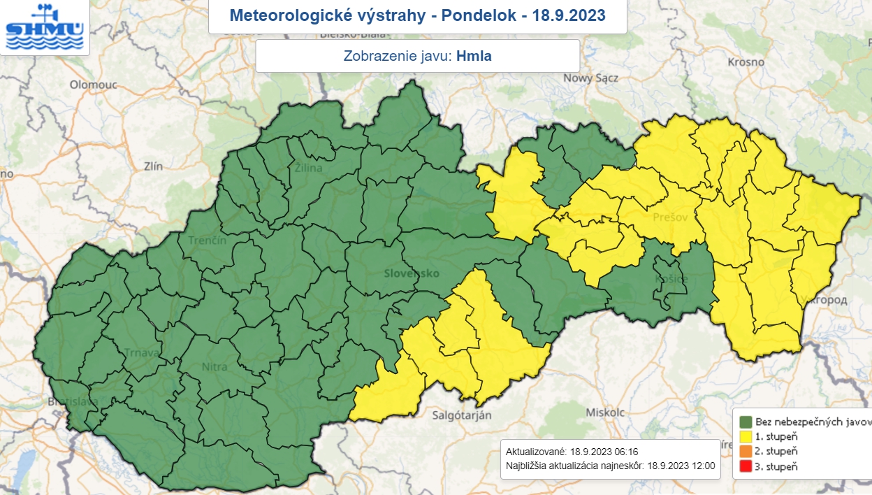 Meteorológovia upozorňujú na hmlu,