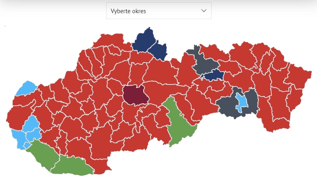 Výsledky volieb podľa okresov