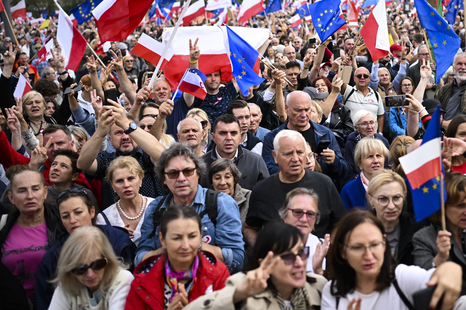 Protivládna demonštrácia v Poľsku