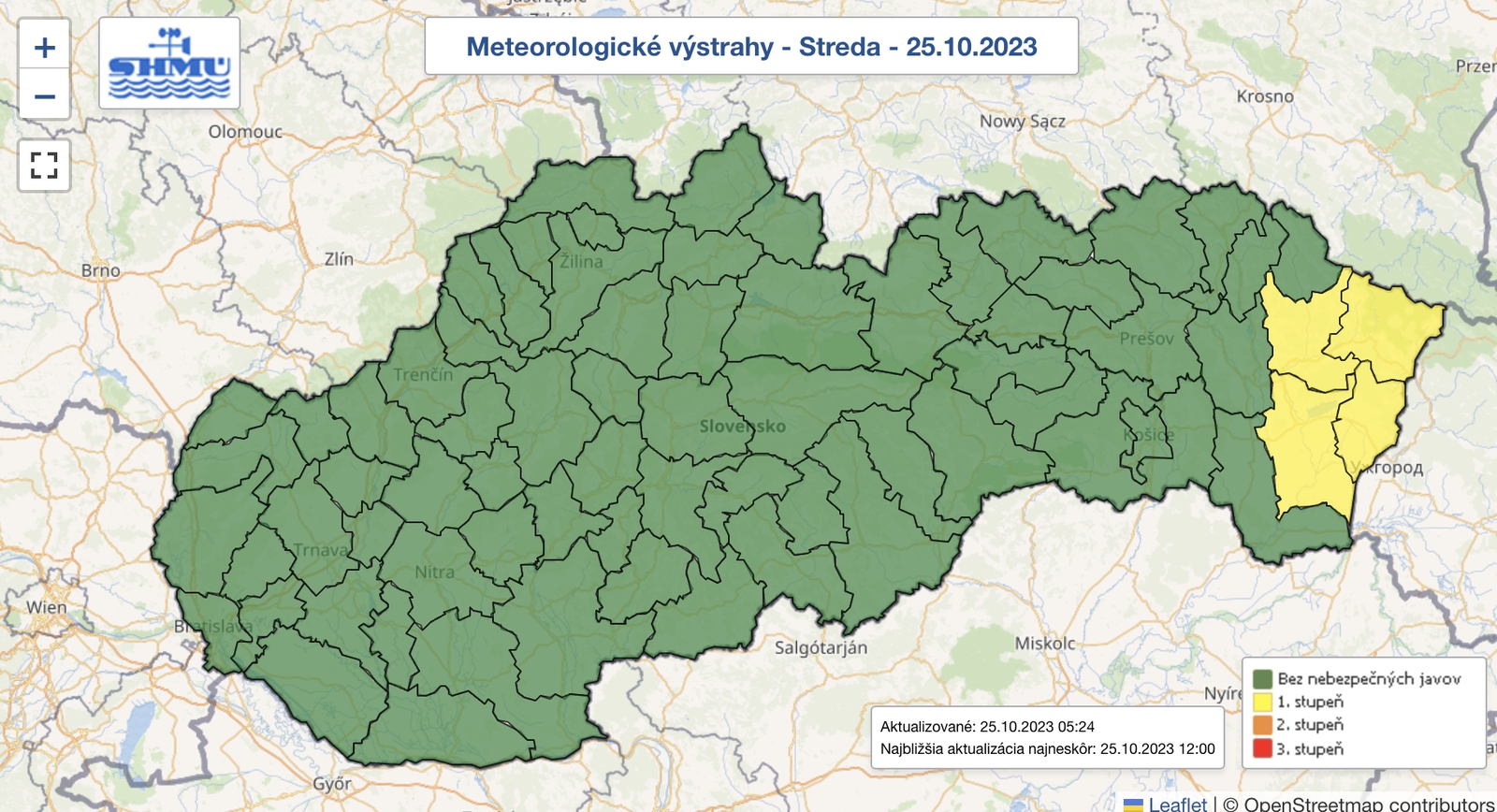 Výstrahy 25.október 2023