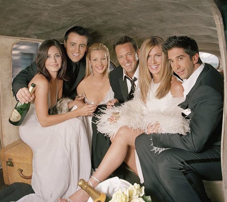 Courtney Cox, Matt LeBlanc, Lisa Kudrow, Matthew Perry, Jennifer Aniston a David Schwimmer