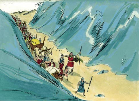 Mojžiš rozdelil Červené more a Izraeliti mohli prejsť na druhú stranu.  