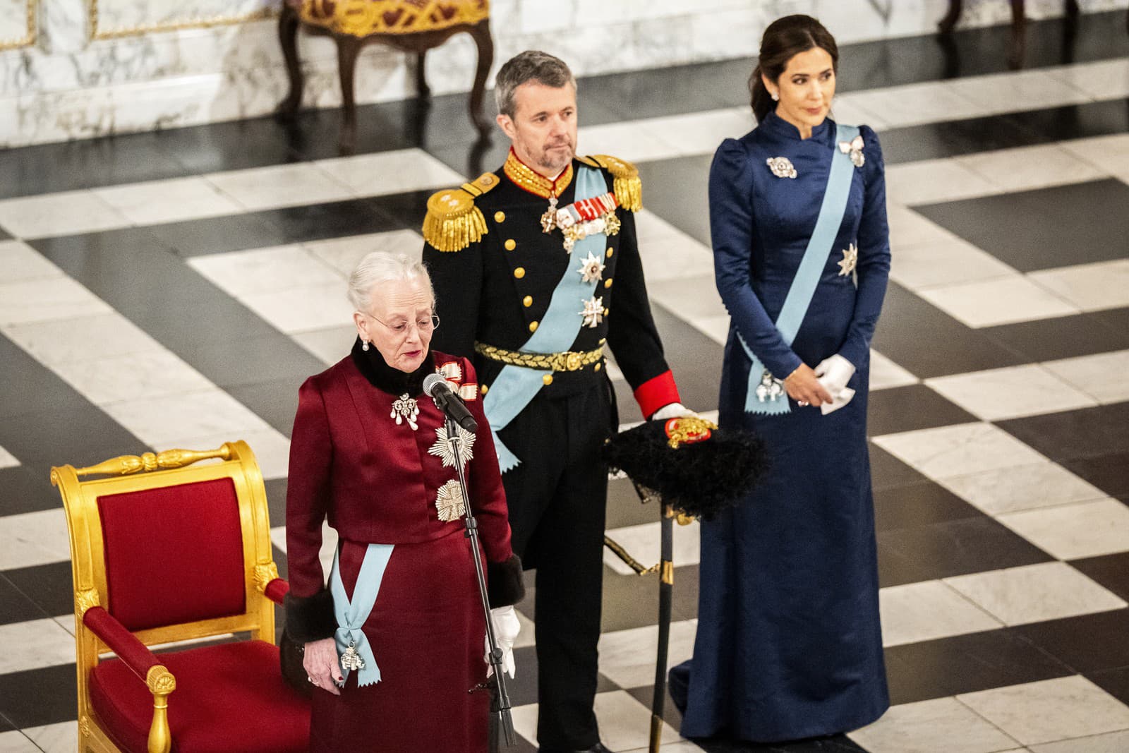 Margaréta II., princ Frederik a princezná Mary
