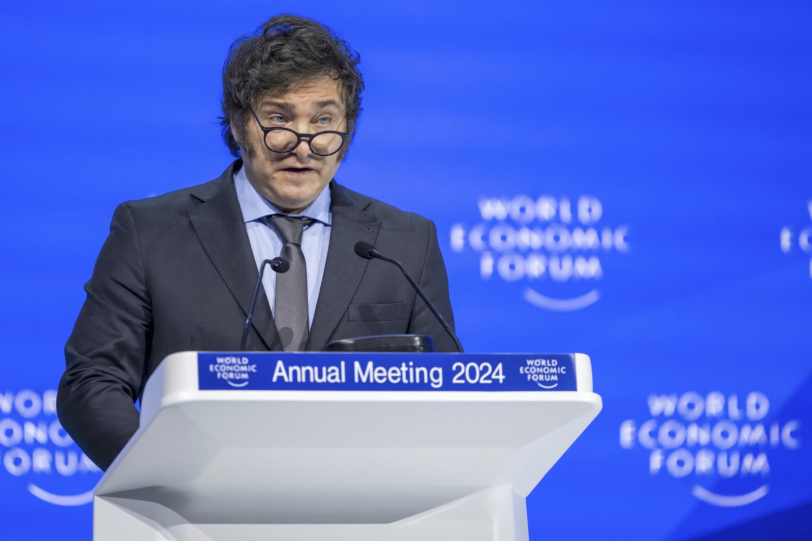 Prezident Argentíny Javier Milei na Svetovom ekonomickom fóre v Davose 