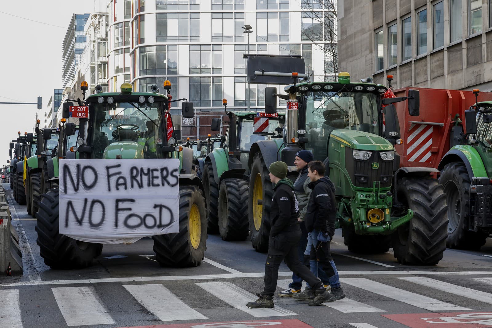 Protest farmárov v Bruseli