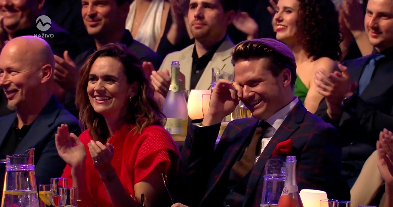 Hanu Gregorovú prišiel do hľadiska podporiť jej syn Ondřej Brzobohatý s manželkou Danielou.