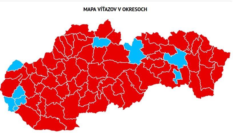 Takto to vyzerá na Slovensku po sčítaní polovice celkových hlasov