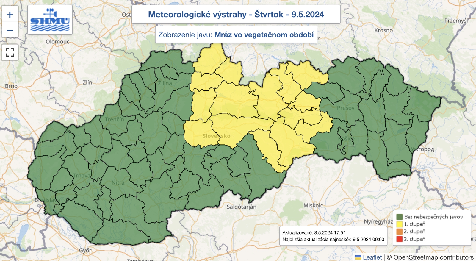 Varovanie od meteorológov: Niektoré