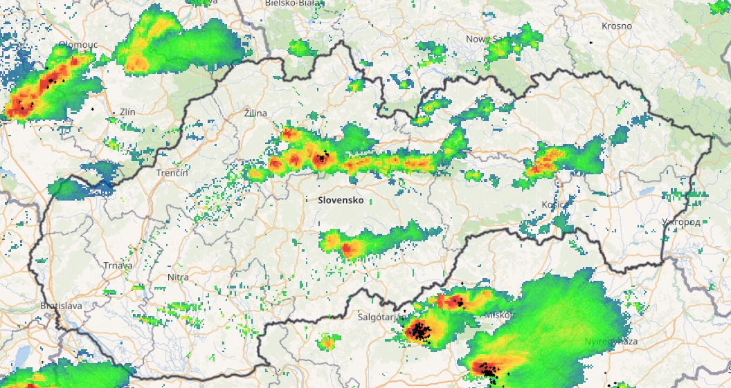 Búrkový radar k 14.50 h