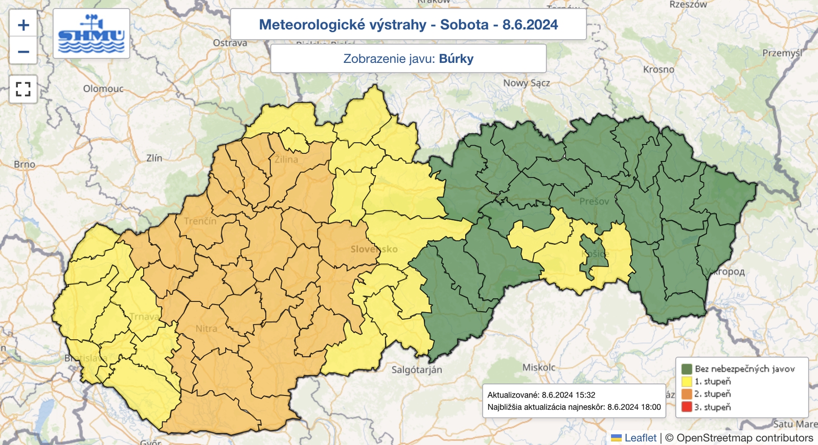 Na väčšine územia Slovenska