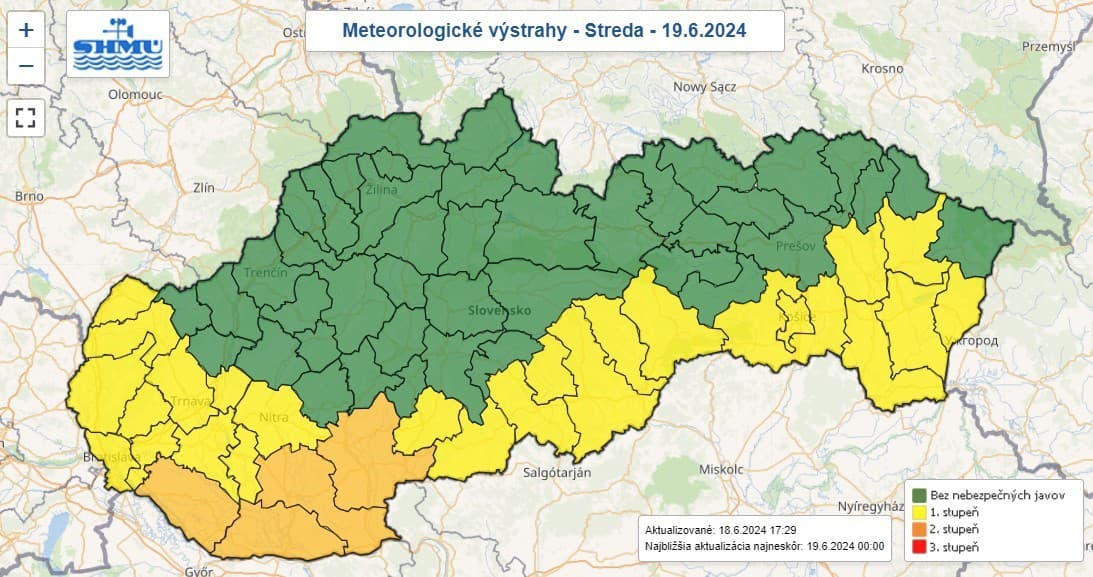 Vo viacerých okresoch Slovenska