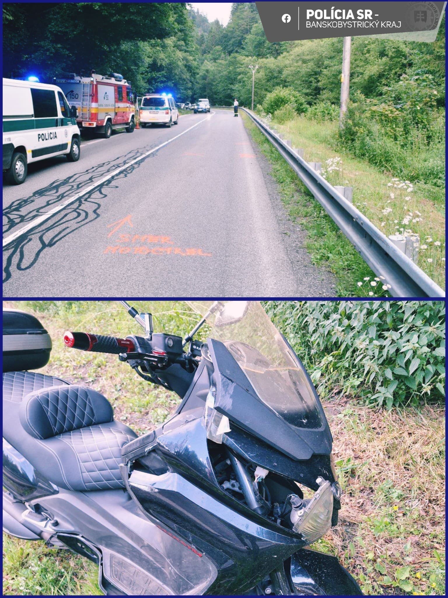 Motocyklista po zrážke s medveďom utrpel vážne zranenia