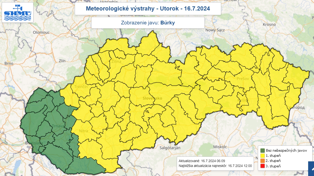 Na Slovensku bude dnes