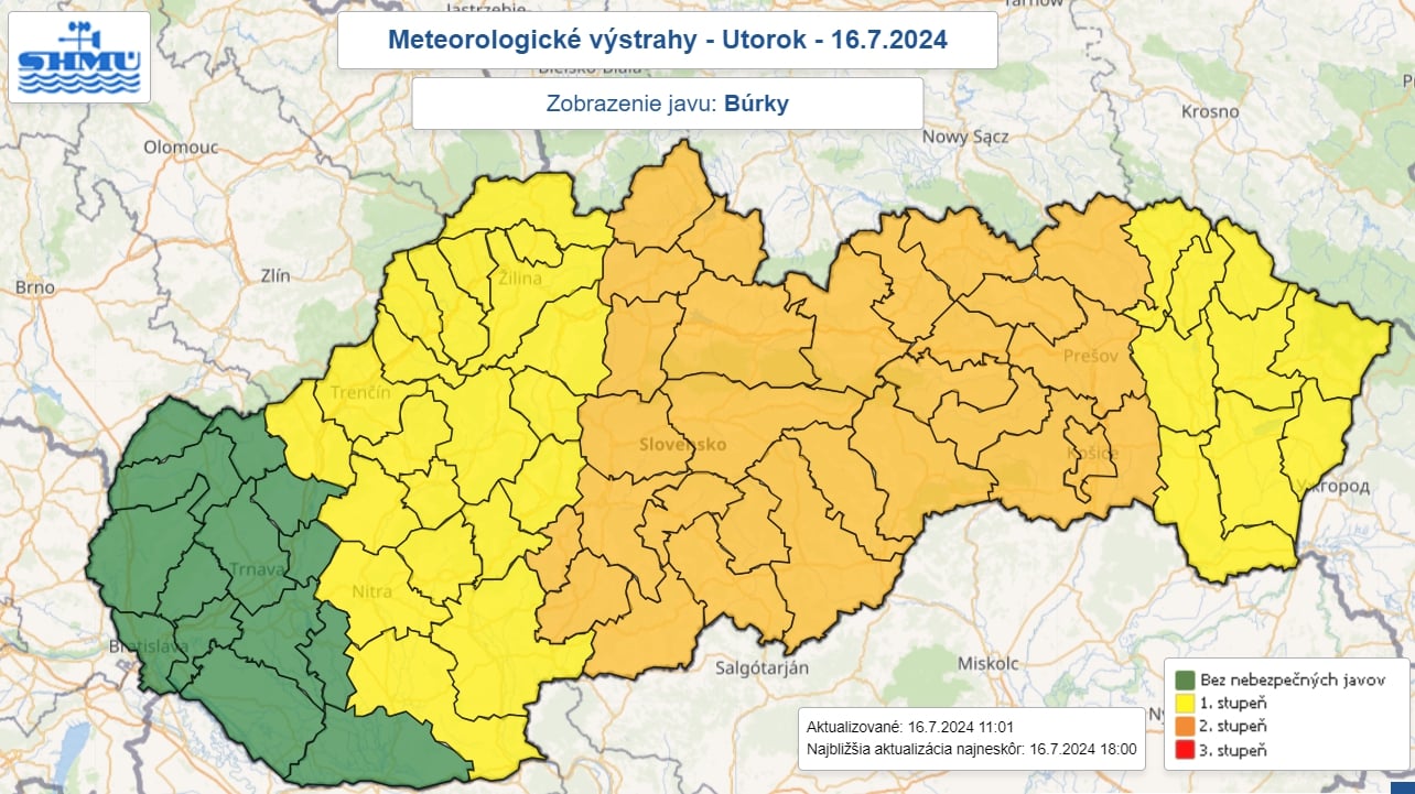 AKTUÁLNE Nebezpečné búrky sú