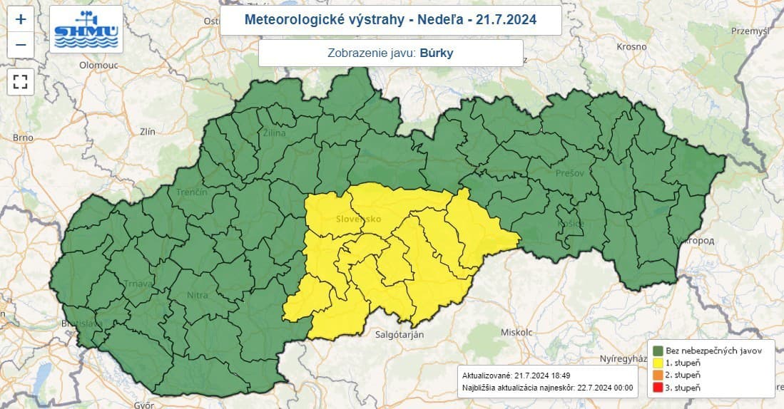 Meteorológovia vydali výstrahu pred