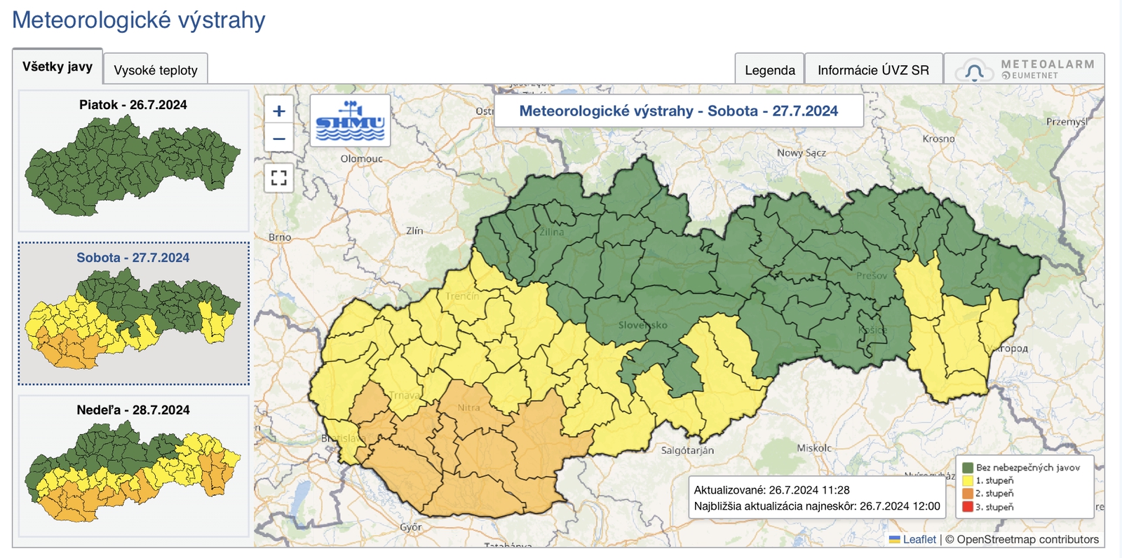 Na viacerých miestach Slovenska