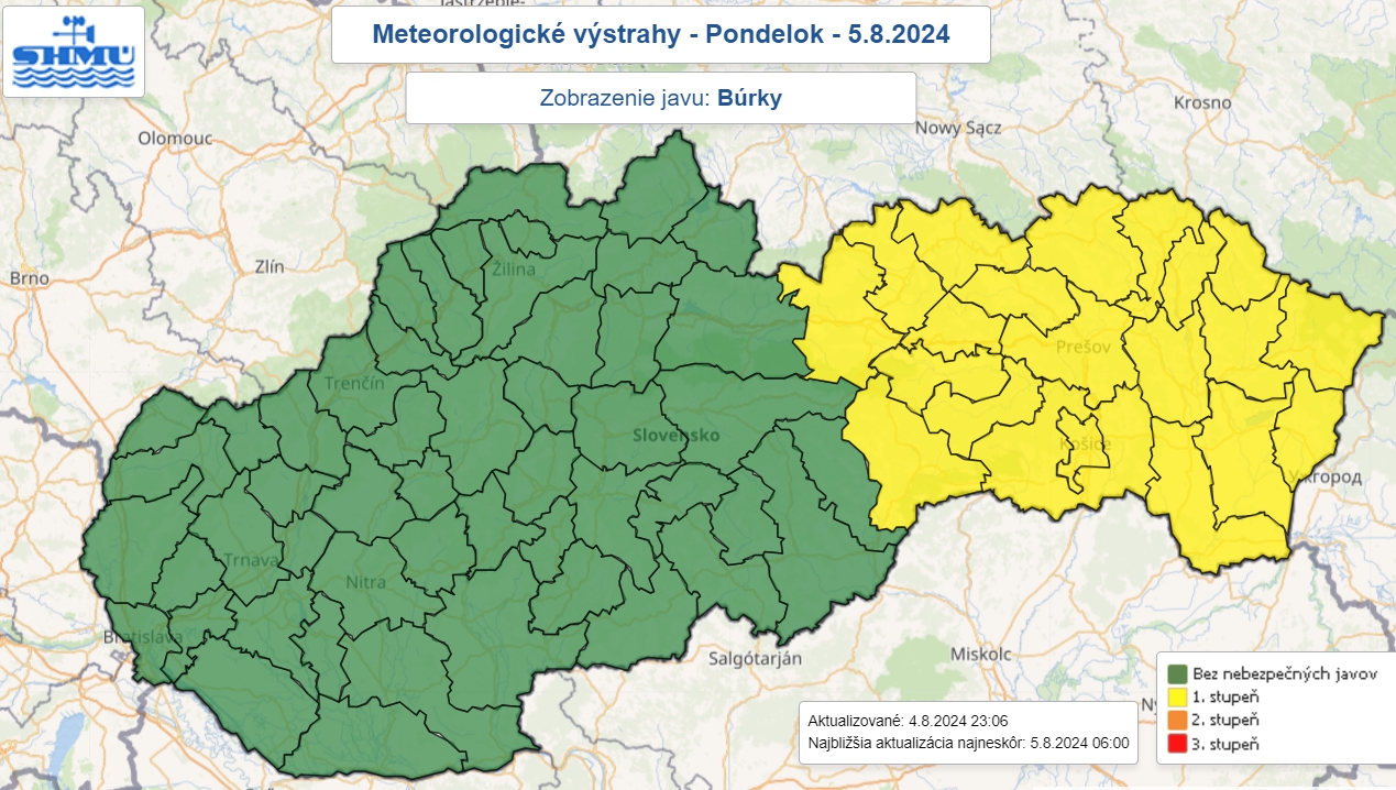 Na východnom Slovensku platí