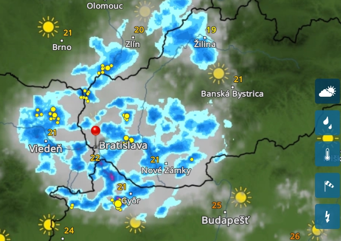 Meteoradar ukazuje pribúdanie oblačnosti aj zrážok už v sobotu